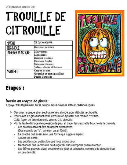 Trouille de citrouille - Halloween - Arts plastiques - Médiatique