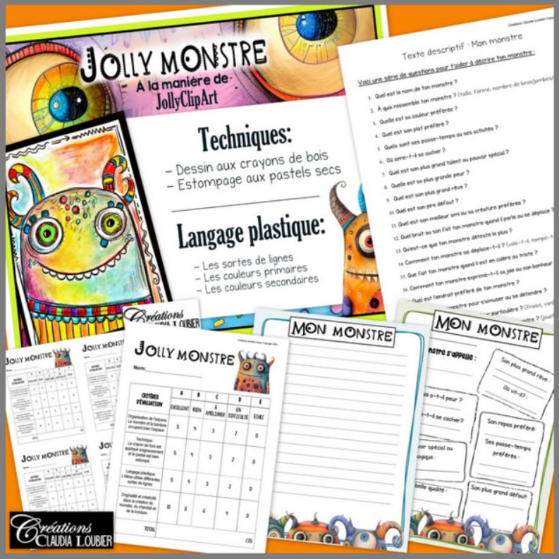 Jolly monstre : Halloween - Projet arts plastiques