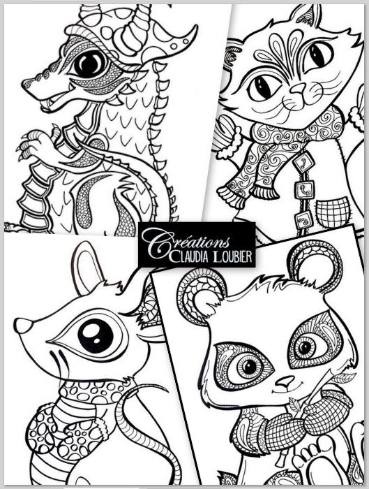 22 animaux d'hiver à colorier - Coloriage