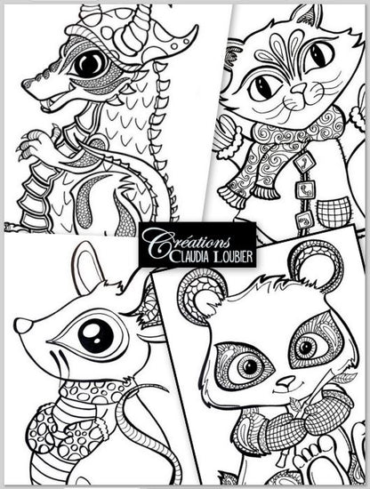 22 animaux d'hiver à colorier - Coloriage