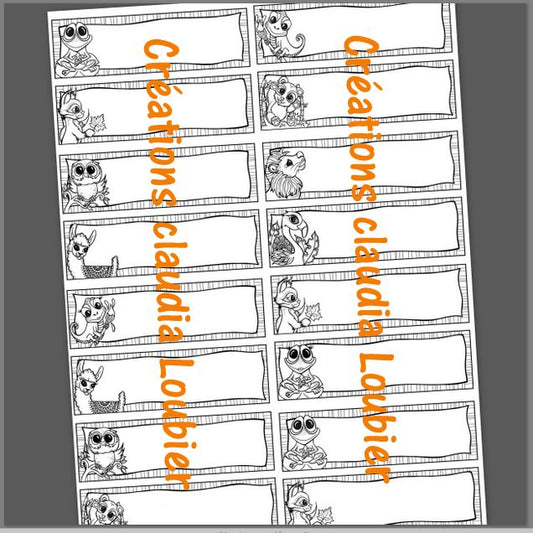 Étiquettes pour les bureaux: Ami-mots - Rentrée scolaire