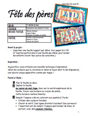 Carte Fête des Pères - Impression - Arts plastiques