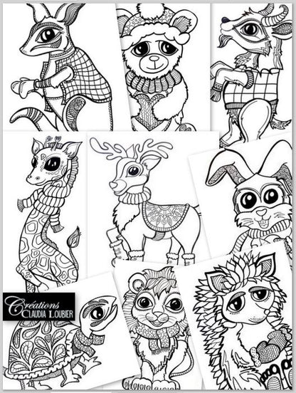 22 animaux d'hiver à colorier - Coloriage