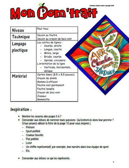Mon pom'trait - Projet Arts plastiques - Rentrée - Automne - Pomme