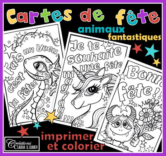 Cartes de fête - Animaux fantastiques