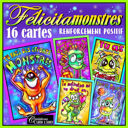 Collection cartes récompenses: Félicitamonstres !