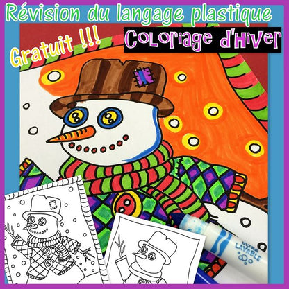 Coloriage d'hiver: Révision langage plastique