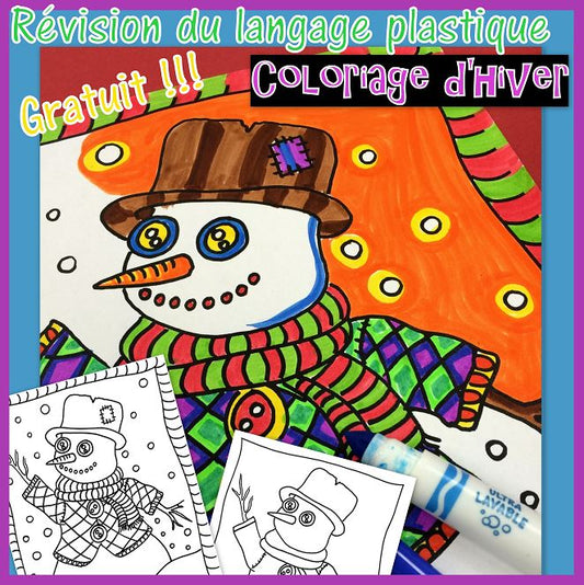 Coloriage d'hiver: Révision langage plastique