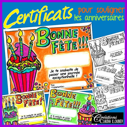 Certificats d'anniversaire: souligner les fêtes