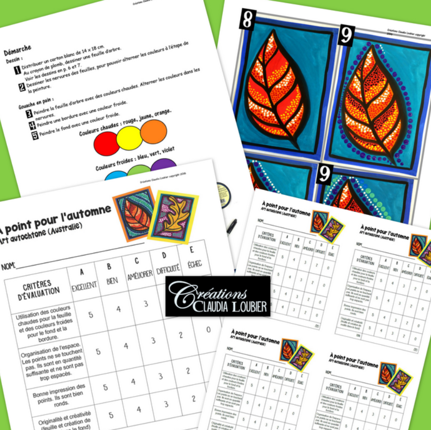 Projet d’art d’automne – Feuilles à points, Art autochtone australien