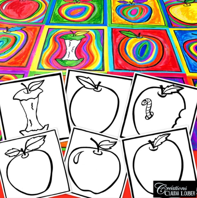 Rentrée scolaire - Projet d’art - Pomme à la manière de Kandinsky - Pom'dinsky