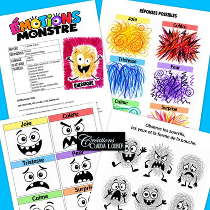 Halloween - Émotions Monstre – Projet d’arts plastiques - Préscolaire, 1er cycle
