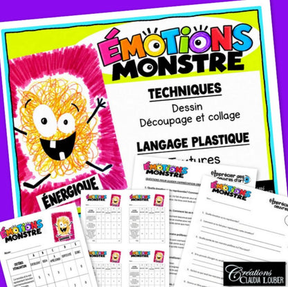 Halloween - Émotions Monstre – Projet d’arts plastiques - Préscolaire, 1er cycle
