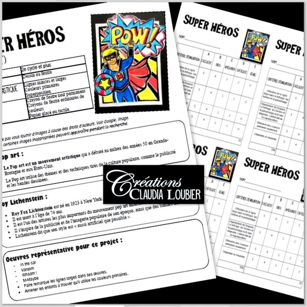 Super héros - Pop art - Arts plastiques