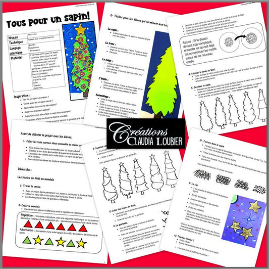 Tous pour un sapin!  Projet collectif  de Noël - Arts plastiques