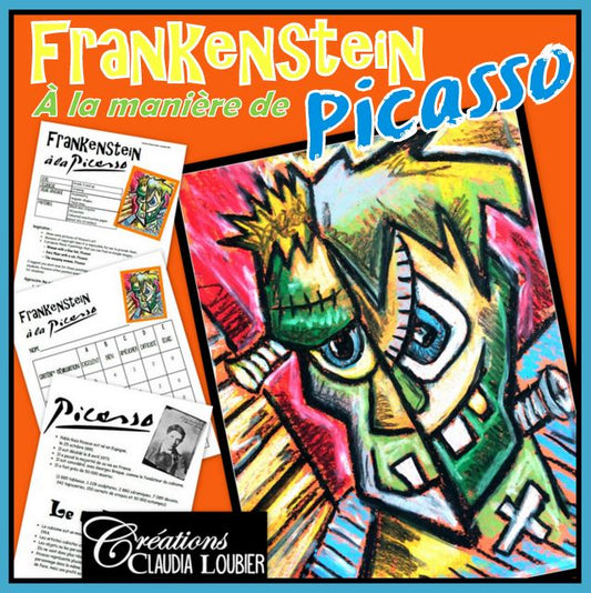 Frankenstein à la manière de Picasso - Arts plastiques - Halloween