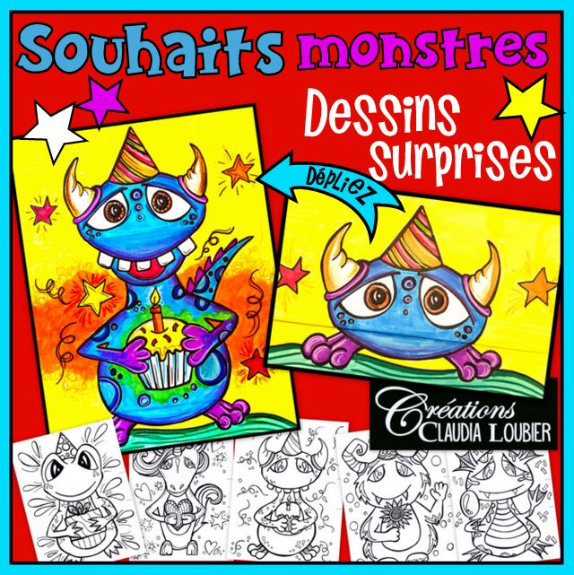 Souhaits monstres ! Dessins surprises - Arts plastiques