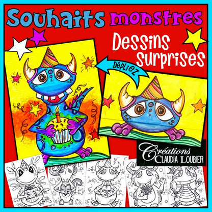 Souhaits monstres ! Dessins surprises - Arts plastiques