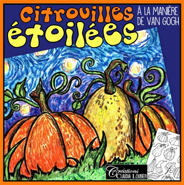 À la manière de Van Gogh : Citrouilles étoilées