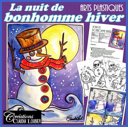 La nuit de Bonhomme hiver - Arts plastiques - Gouache sur actéate