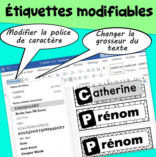 Étiquettes de bureaux à motifs - Rentrée