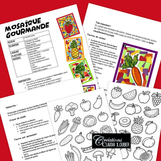 Mosaïque gourmande : Mois de la nutrition - Aliments - Santé - Nourriture