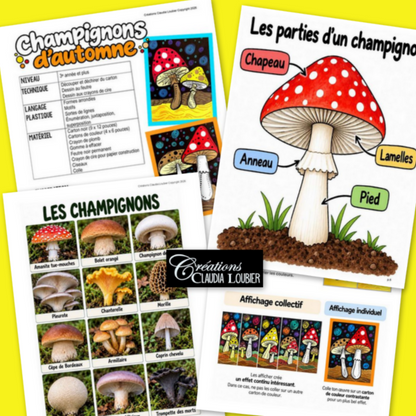 Champignons d’automne – Projet d’arts plastiques