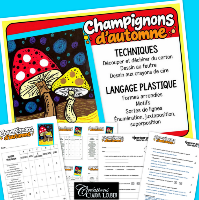 Champignons d’automne – Projet d’arts plastiques