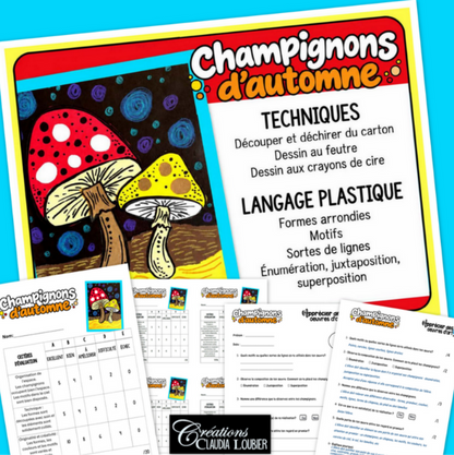 Champignons d’automne – Projet d’arts plastiques