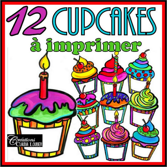 Clip Art - Cupcakes - Gâteaux d'anniversaire - Rentrée scolaire