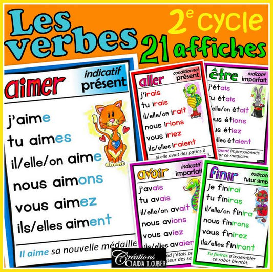 Verbes du 2e cycle - 28 affiches - Français