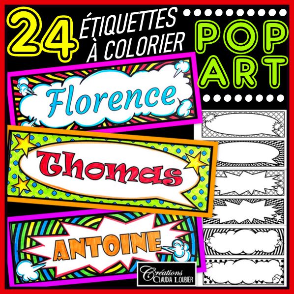 Étiquettes POP ART pour identifier les bureaux