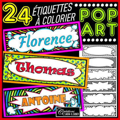 Étiquettes POP ART pour identifier les bureaux