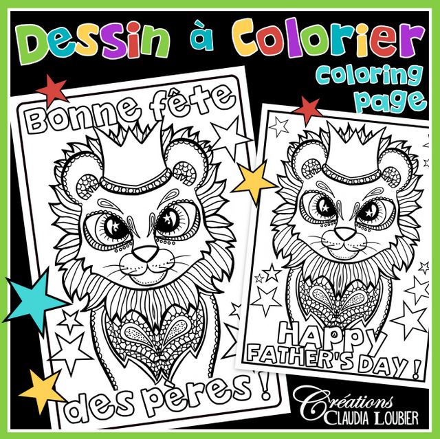 Fête des pères - Dessin à colorier