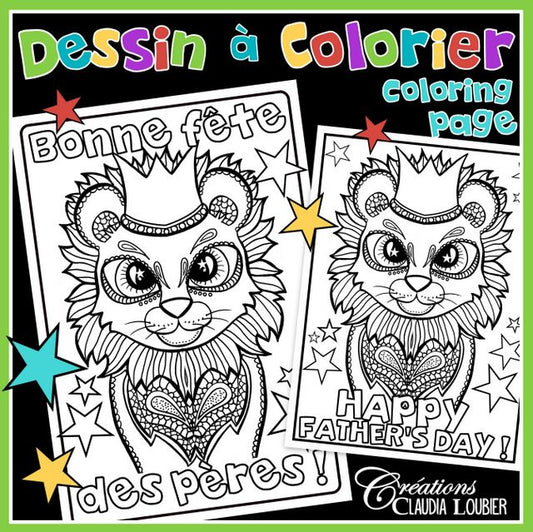 Fête des pères - Dessin à colorier