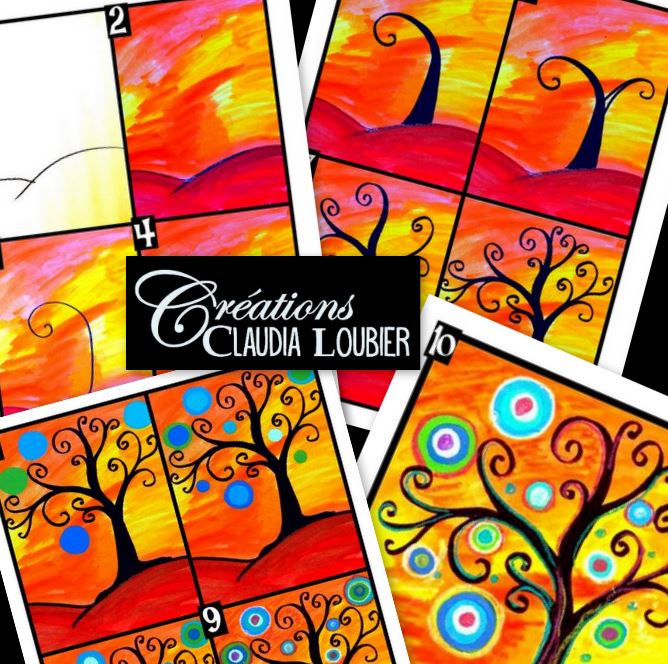 Arbre à la manière de Natacha Wescoat - Automne - Arts plastiques