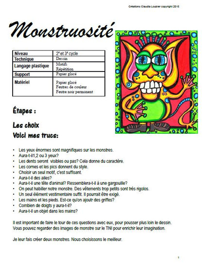 Monstruosité - Arts plastiques - Monstres - Halloween
