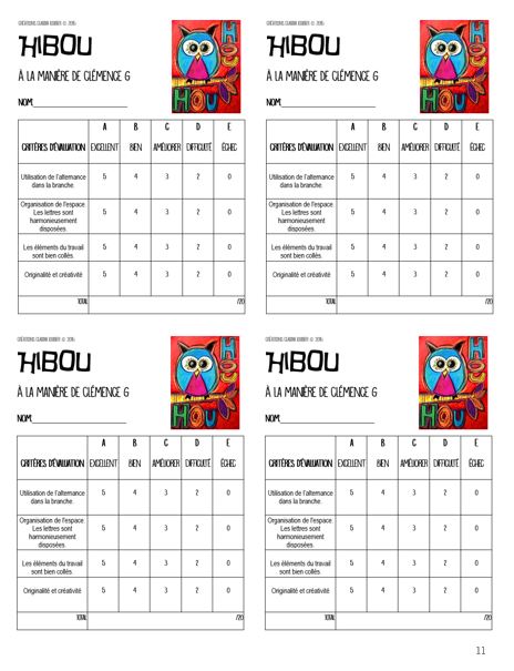 Hibou à la manière de Clémence G. - Collage - Arts plastiques