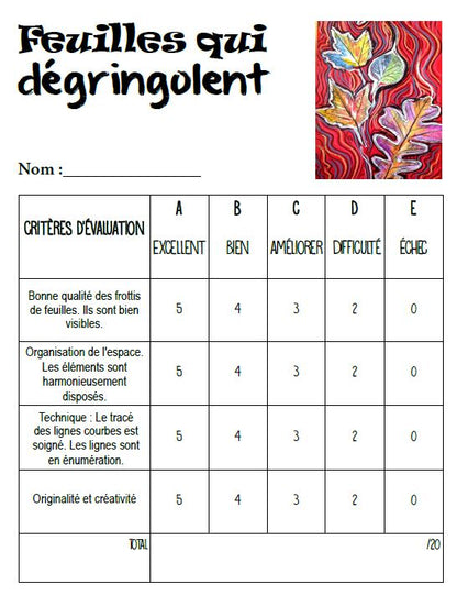 Automne: Feuilles qui dégringolent - Arts palstiques