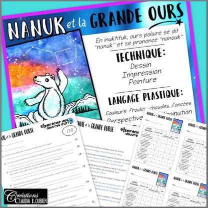 Nanuk et la Grande Ourse - Ours polaire Hiver - Arts plastiques