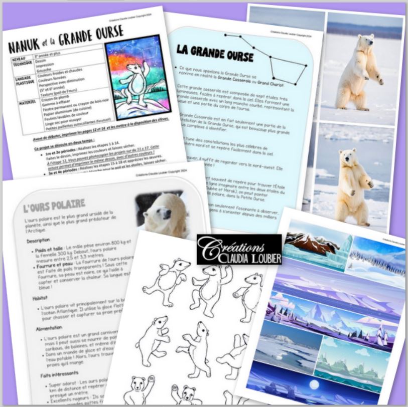 Nanuk et la Grande Ourse - Ours polaire Hiver - Arts plastiques