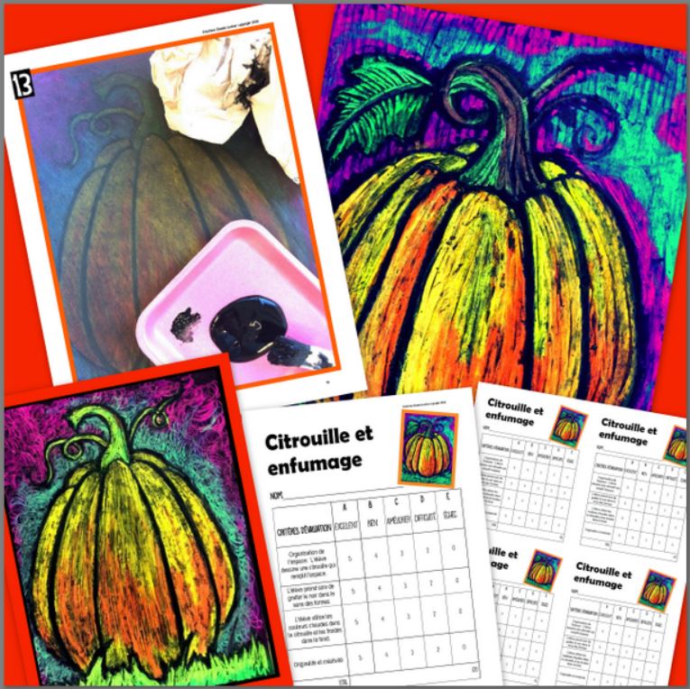 Citrouille et enfumage - Arts plastiques
