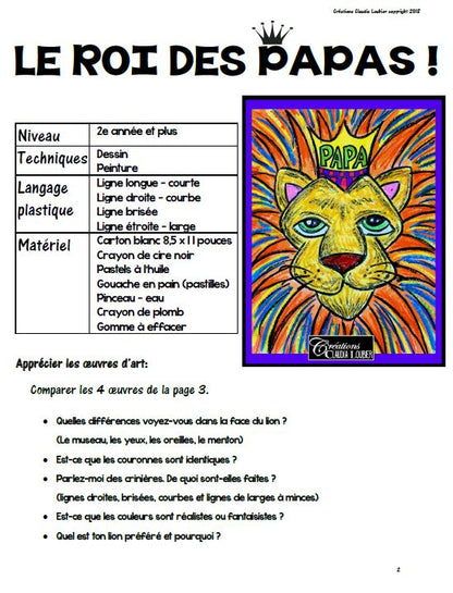 Le roi des papas ! Arts plastiques - Fête des Pères