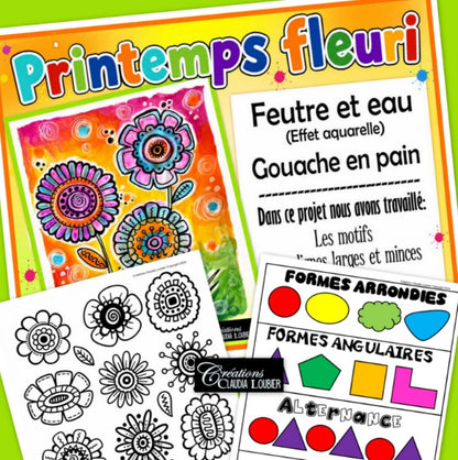 Printemps fleuri - Arts plastiques - Fête des mères - St-Valentin