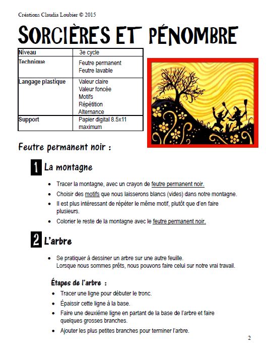 Sorcières et pénombre - Halloween - Arts plastiques