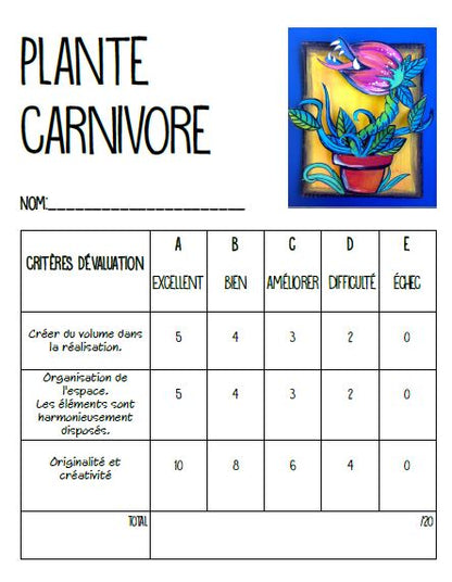 Plante carnivore 3D Bas-relief - Arts plastiques