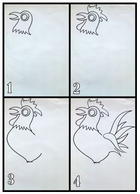 Pâques: À la manière de Dallaire, Coq licorne