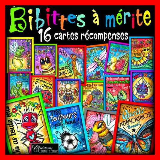Collection cartes récompenses: Bibittes à mérite