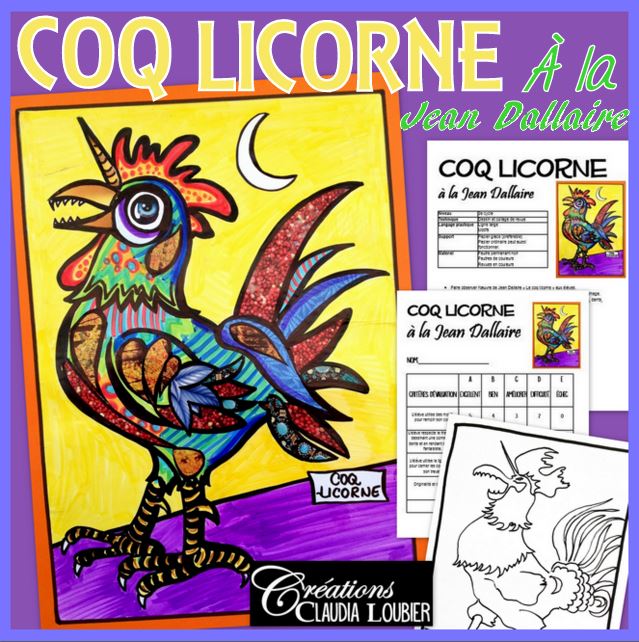 Pâques: À la manière de Dallaire, Coq licorne