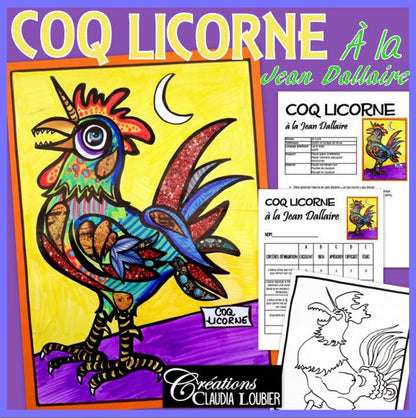 Pâques: À la manière de Dallaire, Coq licorne